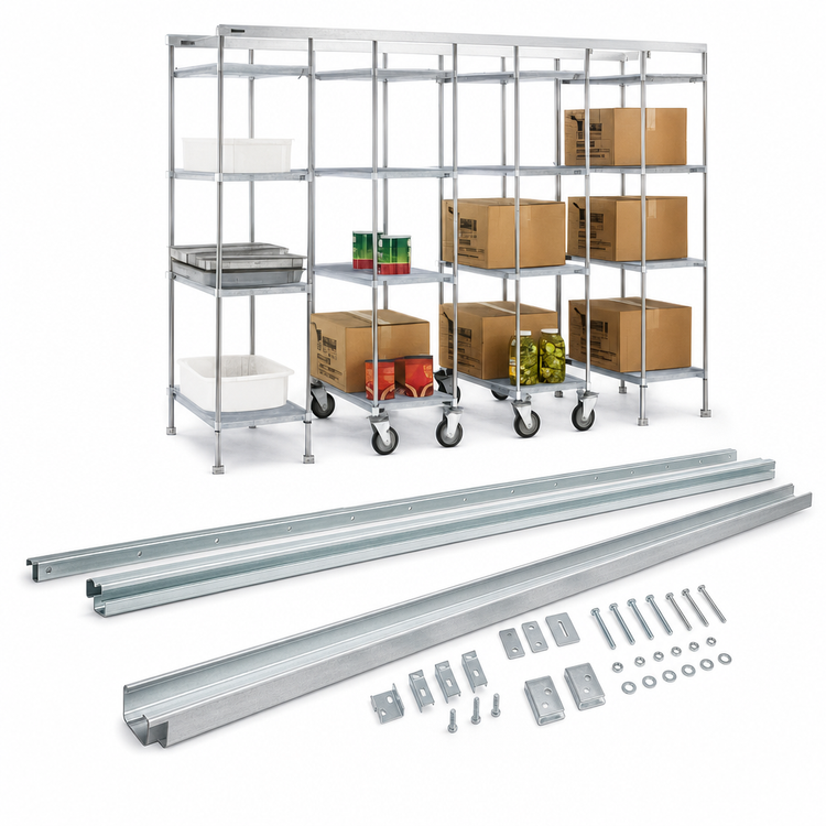Product image #3 for Master Trak 11 Ft Overhead Track Kit for High-Density Storage Shelving