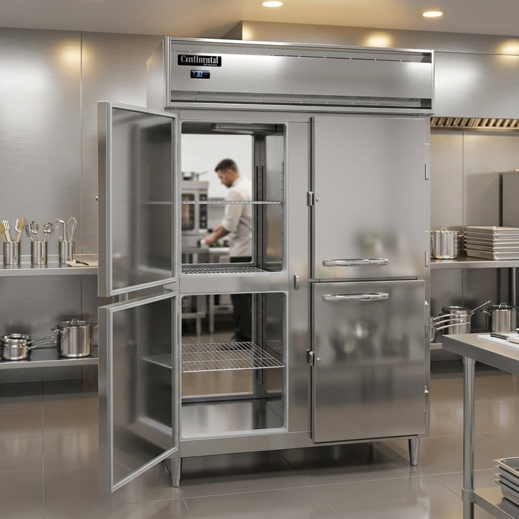 Product image #2 for Continental Refrigerator DL2W-SS-PT-HD Designer Line Two-Section Pass-Thru Heated Holding Cabinet