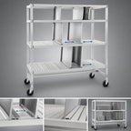 Thumbnail image #3 for Channel Manufacturing ATDR-3 3-Tier Mobile Aluminum Tray Drying Rack, 120-Tray Capacity, 1-1/2" Slots