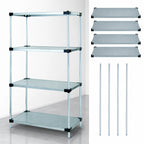 Thumbnail image #3 for Quantum WR86-1824SG Solid Shelving Starter Unit, 24"W x 18"D x 86"H, 4 Shelves/4 Posts, Galvanized Steel, Chrome Posts