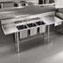 Thumbnail image #3 for Spec-Master SDTPL-124-14/3 Soiled Dishtable with 3-Compartment Pot Sink, 124
