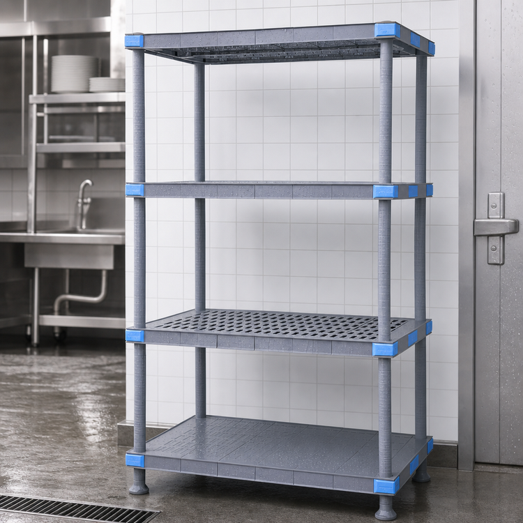 Product image #3 for Quantum Millenia 48"W x 18"D x 74"H Polymer 4-Shelf Starter Shelving Unit