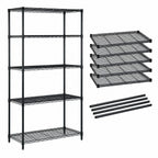 Thumbnail image #3 for Quantum WR54-2442BK-5 Stationary 5-Shelf Wire Shelving Starter Kit, 42 x 24 x 54 in, Black Epoxy Antimicrobial Finish