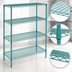 Thumbnail image #3 for EagleGard 4-Tier Wire Shelving Starter Unit with QuadTruss Shelves, 72W x 21D x 74H, Blue-Green Hybrid Epoxy Finish