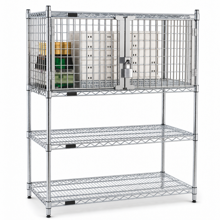 Product image #3 for Eagle Group 24 x 30 Chrome Security Enclosure Kit with Hinged Doors