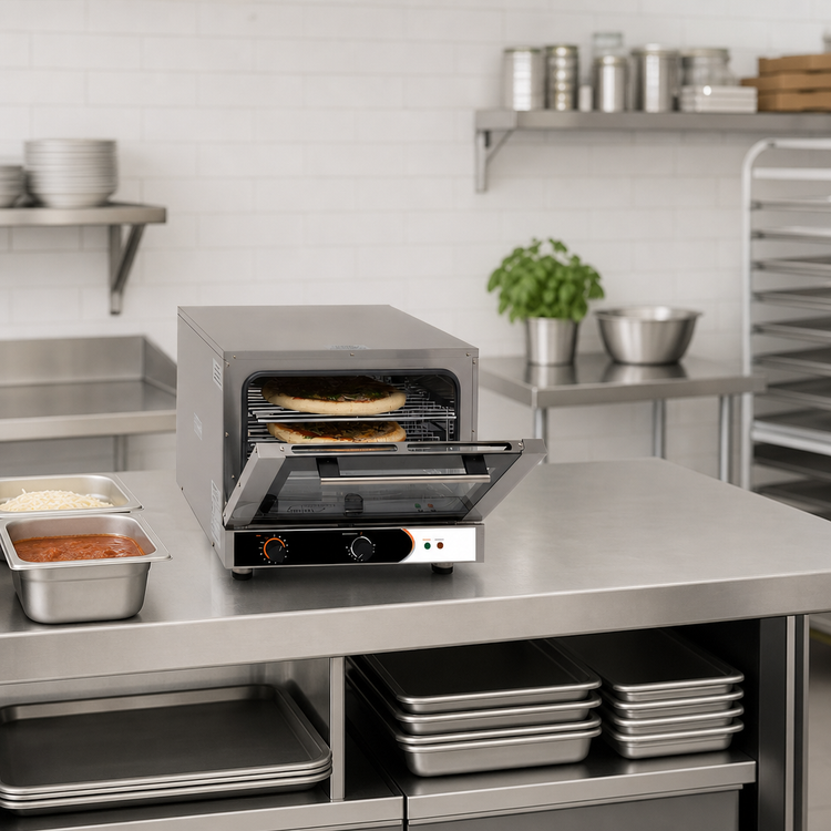 Product image #3 for Nemco Half-Size Countertop Electric Manual Convection Oven, 4 Half-Size Pan Capacity