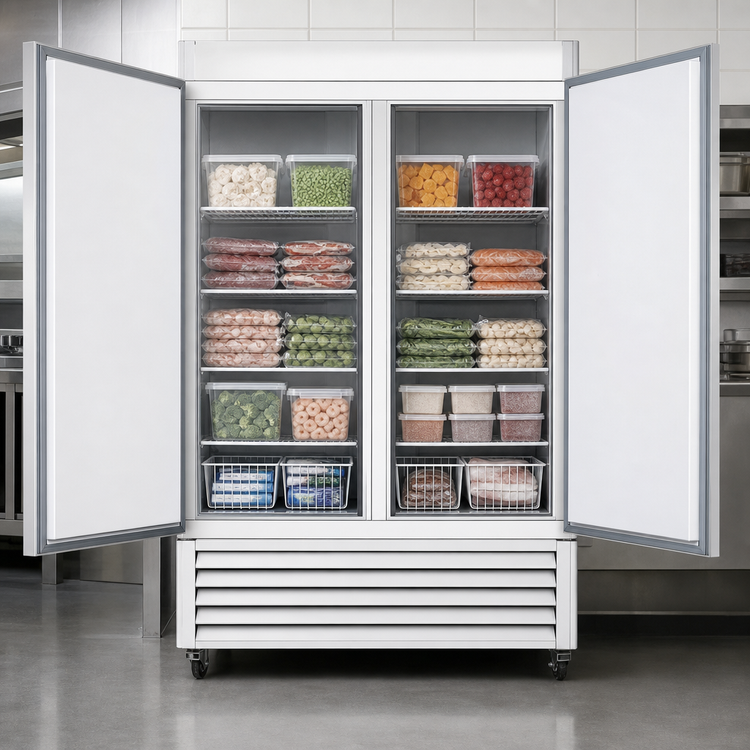 Product image #3 for Maxx Cold Two-Section Reach-In Freezer, 42.8 Cu. Ft., Bottom-Mount Self-Contained, Solid Doors