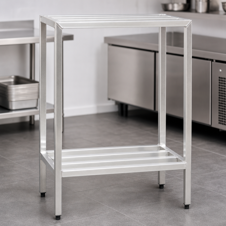 Product image #3 for New Age H.D. Series All-Welded Heavy-Duty Aluminum 2-Shelf Shelving Unit, 48W x 24D x 48H