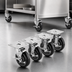 Thumbnail image #3 for Krowne 3-Inch Plate Casters with Brakes, Set of 4, Raises Unit 4 Inches
