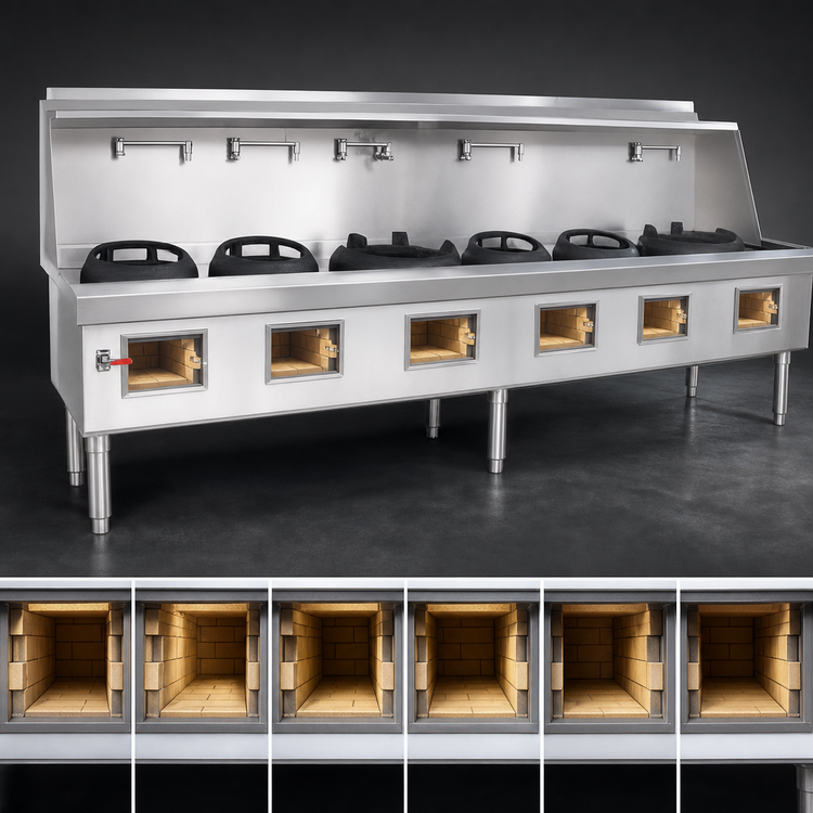 Product image #3 for MasterRange 6-Section Gas Wok Range with Brick-Lined Chambers and Swing Faucets