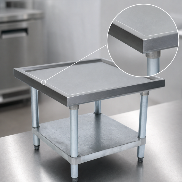 Product image #3 for John Boos Stainless Steel Machine Stand with Marine-Edge Top and Adjustable Undershelf, 30 x 24 x 20-1/4 Inches