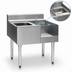Thumbnail image #3 for Eagle Group 2200 Series 24 x 24 Inch Freestanding Underbar Sink/Blender Module with Right Sink Bowl, Left Blender Recess, and Liquid Waste Chute