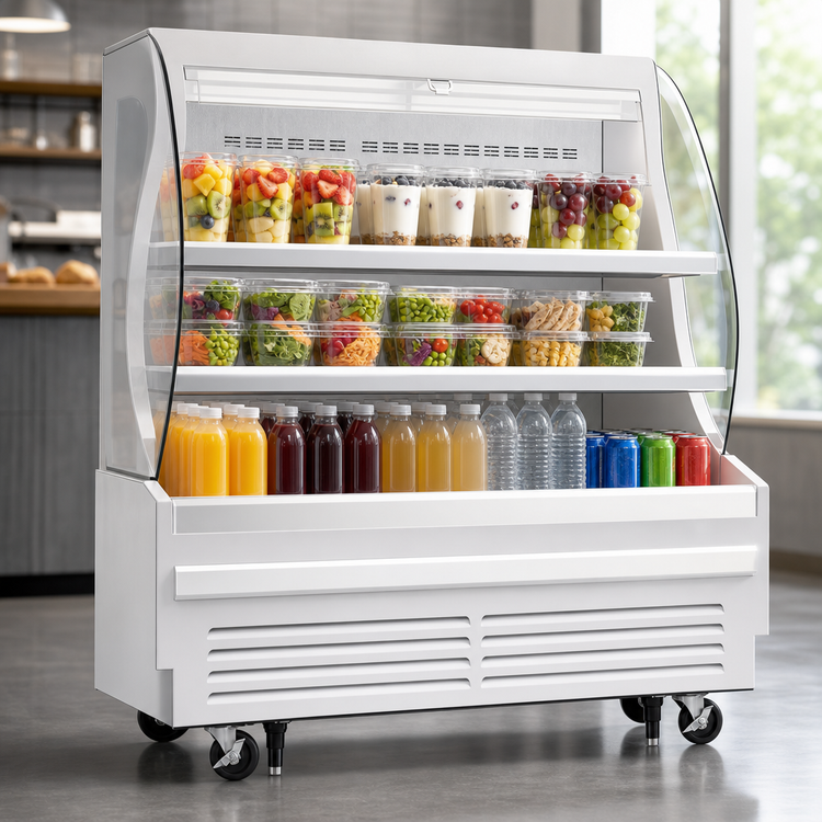 Product image #3 for Everest Refrigeration 48-Inch Horizontal Open Display Merchandiser, 9.7 Cu. Ft., White Exterior