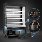 Thumbnail image #3 for Everest Refrigeration EOMV-60-B-28-T Vertical Open-Air Merchandiser, 60-Inch, 21.2 Cu. Ft., Black/Stainless, Self-Contained R290 Refrigeration