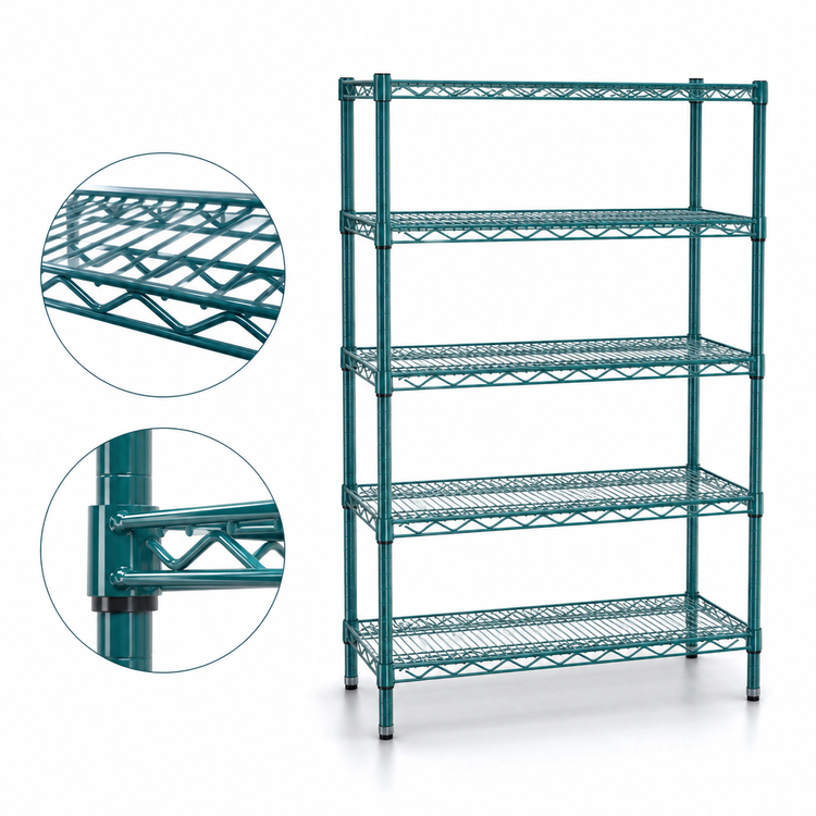 Product image #3 for EagleGard 5-Tier Starter Wire Shelving Unit, 42 x 18 x 74 Inches, Hybrid Epoxy Finish