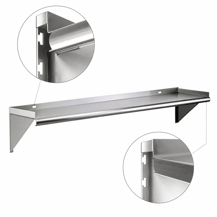 Product image #3 for Eagle Group WS1036TL Wall-Mounted Tab-Lock Stainless Steel Shelf, 36 x 10 Inches