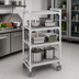 Thumbnail image #4 for Cambro Camshelving Premium High Density 4-Shelf Vented Mobile Starter Unit, 21 in. Deep x 60 in. Long x 67-1/4 in. High, Speckled Gray