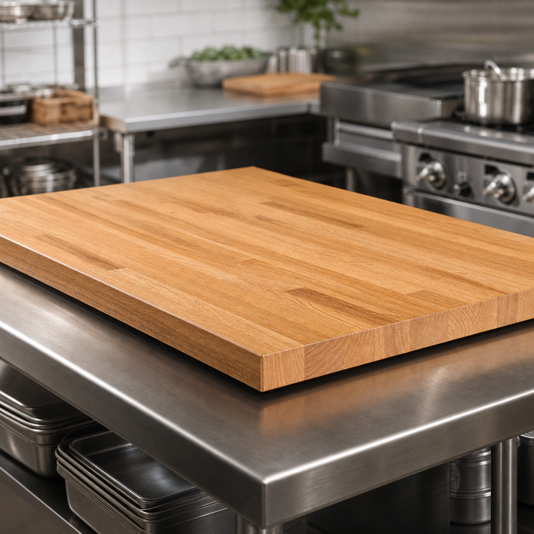 Product image #3 for John Boos Appalachian Red Oak Blended Edge Grain Island Countertop, 48 x 27 x 1-1/2 Inch, Varnique Finish