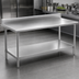 Thumbnail image #3 for Spec-Master Marine Series 144 Inch W x 24 Inch D Stainless Steel Work Table with 4-1/2 Inch Backsplash and Adjustable Undershelf