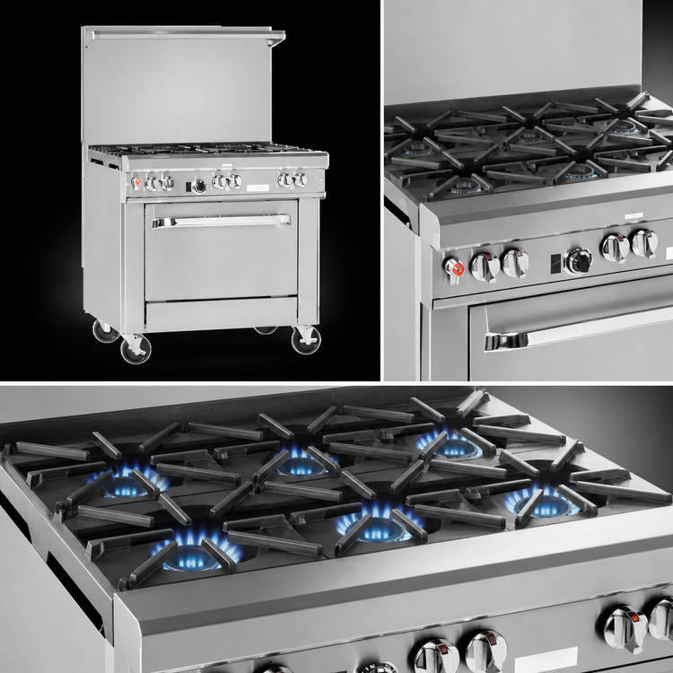 Product image #3 for Southbend Ultimate 24-Inch Gas Restaurant Range with 4 Open Burners, Cabinet Base, and Hi-Shelf