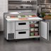 Thumbnail image #3 for Hoshizaki Steelheart 60-Inch Two-Section Refrigerated Pizza Prep Table with Door and Drawers