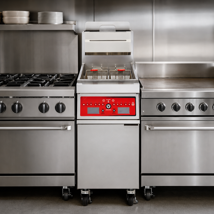Product image #4 for Vulcan V Series VFRY18 Heavy Duty Range Match Gas Fryer, 18-Inch, 45-50 lb. Fat Capacity
