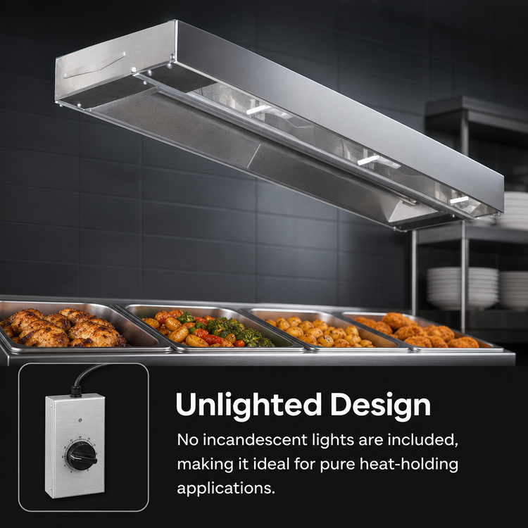 Product image #3 for RedHots 60-Inch Unlighted Single Rod-Type Strip Heat Lamp with Remote, 240V