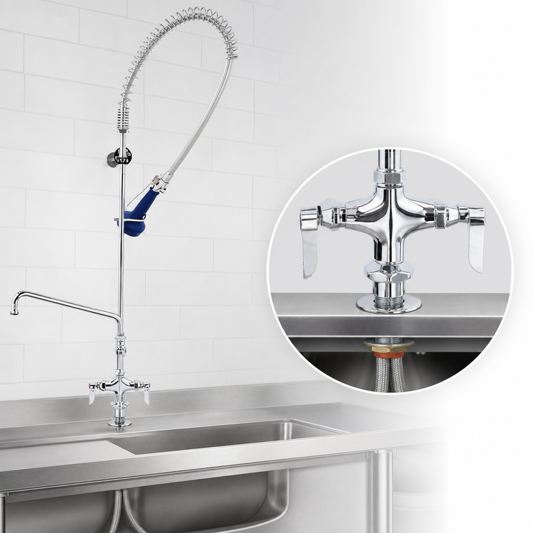 Product image #3 for EasyInstall Single-Hole Deck-Mount Pre-Rinse Unit with 12-Inch Add-On Faucet and 1.07 GPM Spray Valve