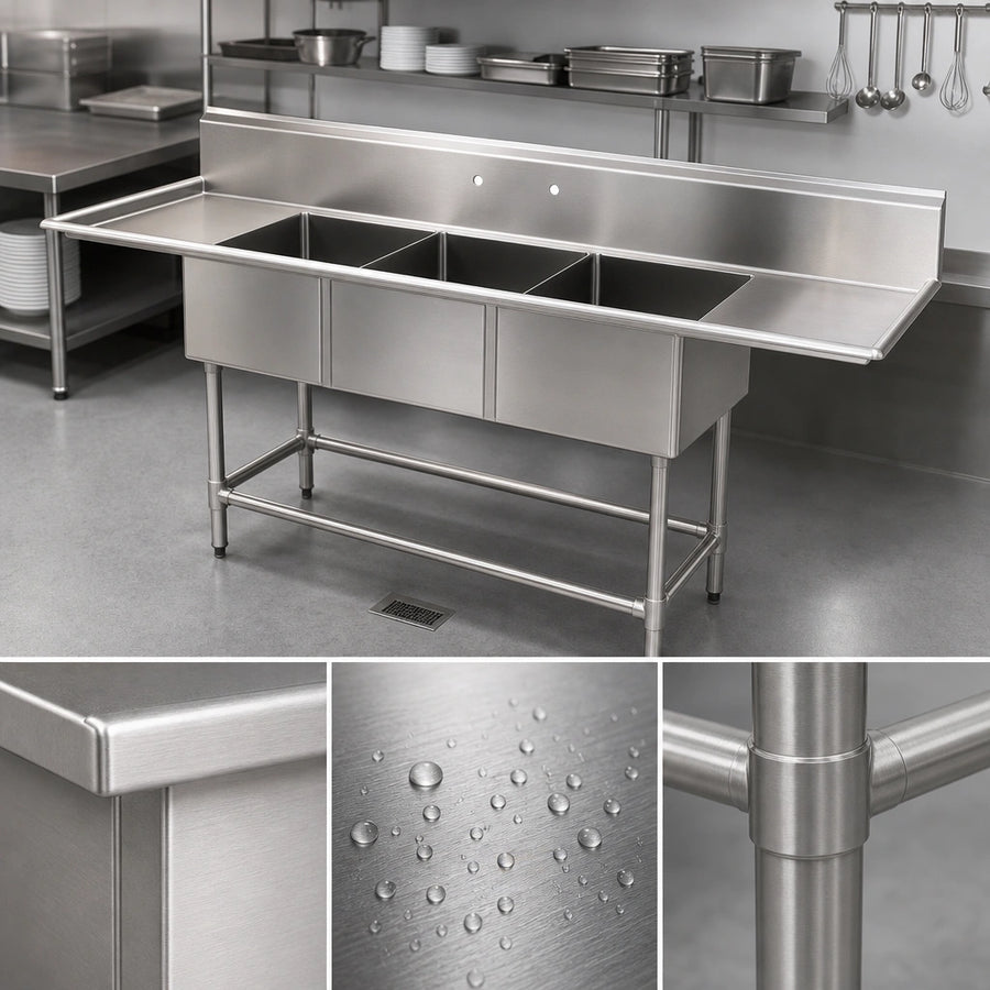 16 Gauge Type 304 Stainless Steel Construction