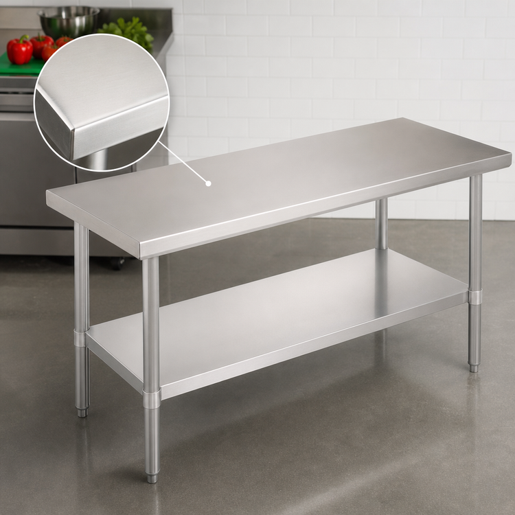 Product image #3 for John Boos Stallion Budget Stainless Steel Top Work Table, 48 x 18 Inches, with Adjustable Undershelf