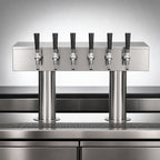 Thumbnail image #3 for Micro Matic USA Pro-Line DPT36PSS-PL Direct Draw Double-Pedestal Conversion Tower, 2-Column, 6-Faucet, Air-Cooled Stainless Steel