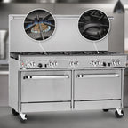Thumbnail image #3 for Southbend (Middleby) Ultimate 4606AA-2RR 60-Inch Gas Restaurant Range with 5 Open Burners, 24-Inch Griddle/Broiler and 2 Convection Ovens