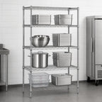Thumbnail image #3 for Quantum WR86-2136S Stationary Wire Shelving Starter Kit, 36"W x 21"D x 86"H, 4 Shelves, 304 Stainless Steel