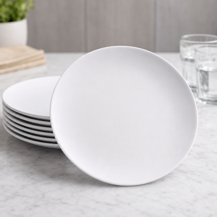 Product image #3 for American Metalcraft Mix & Matte 11-1/2-Inch Matte White Round Coupe Melamine Plate
