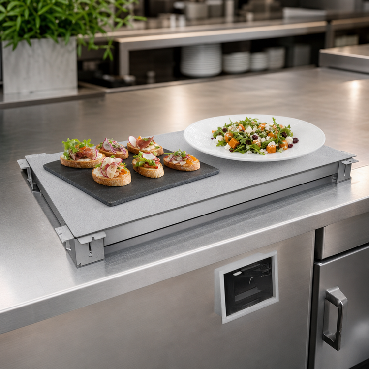 Product image #3 for Hatco Cold Simulated Stone Built-In Flush Top Refrigerated Shelf, 24 x 24 Inches, Remote Refrigeration
