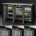 Thumbnail image #3 for True Two-Section Three-Door Glass Back Bar Cooler, 72 1/8-Inch, Black Exterior, Self-Contained Side-Mounted