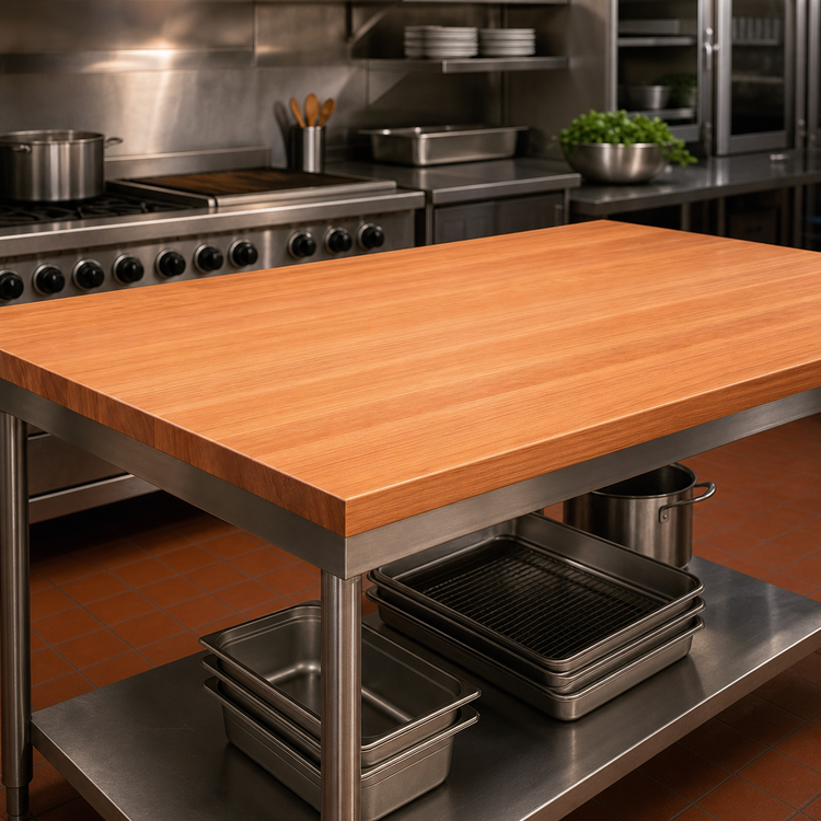 Product image #3 for John Boos Boos Block 60 in. x 38 in. x 2-1/4 in. Edge Grain American Cherry Kitchen Countertop, Oil Finish