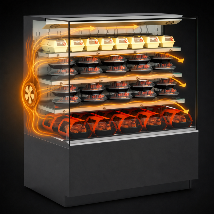 Product image #3 for Reveal Heated Self-Service Hot Food Display Case, 47-3/4" Wide, Convection Heat