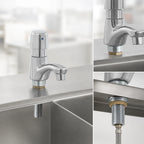 Thumbnail image #3 for BK Resources MF-1D-G Single-Supply Deck-Mount Lead-Free Chrome-Plated Brass Metering Faucet, 3-5 Inch Spout