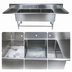 Thumbnail image #3 for John Boos Pro-Bowl 3-Compartment Sink with Left and Right Drainboards, 14-Inch Deep Bowls