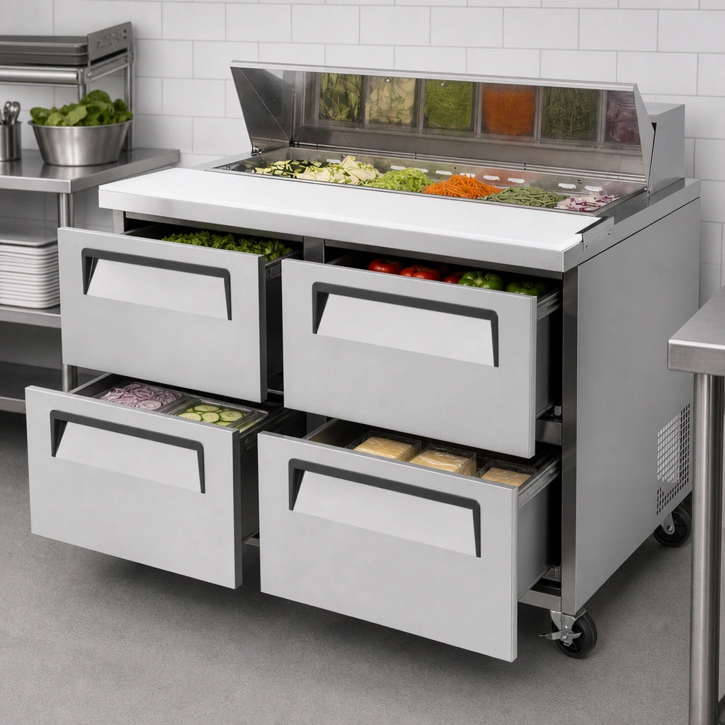Four Stainless Steel Drawers