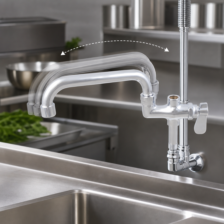 Product image #3 for John Boos Lead-Free 12-Inch Swing Spout Add-On Faucet for Pre-Rinse Units