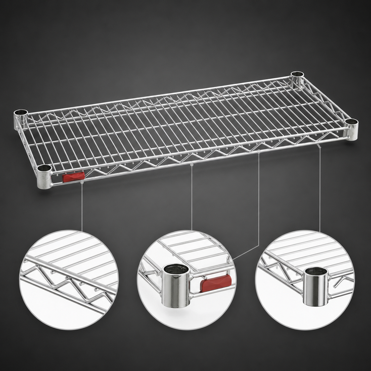 Product image #3 for Eagle Group QuadTruss 42-Inch x 14-Inch Stainless Steel Wire Shelf, 800 lb. Capacity