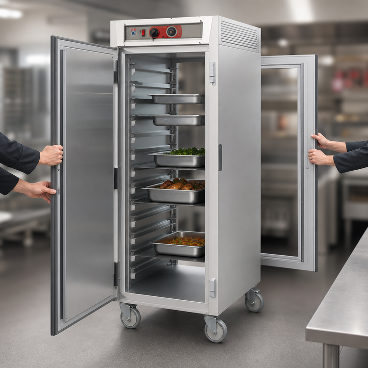 Product image #3 for Metro C5 6 Series Full-Height Mobile Pass-Thru Heated Holding Cabinet with Solid and Double-Pane Glass Doors, 120V