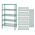 Thumbnail image #3 for Quantum WR86-1430P-5 5-Shelf Wire Shelving Starter Unit, 30"W x 86"H, Green Epoxy Finish