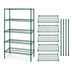 Thumbnail image #3 for Quantum 5-Shelf Wire Shelving Starter Kit, 30 Inch Wide x 86 Inch High, Green Epoxy Finish