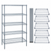 Thumbnail image #3 for Quantum Stationary Wire Shelving Starter Kit, 48 x 30 x 86 Inches, 5 Shelves, Gray Epoxy Antimicrobial Finish