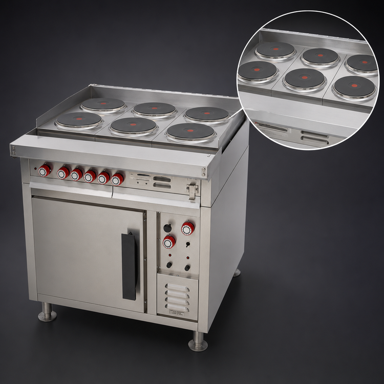 Product image #4 for Lang 36-Inch Heavy Duty Electric Range with Convection Oven Base and 6 French Plates