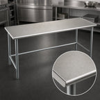 Thumbnail image #3 for Eagle Group Budget Series T2460GTB 60-Inch x 24-Inch Flat Top Work Table with 430 Stainless Steel Top and Galvanized Open Base
