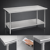 Thumbnail image #3 for Budget Series 72-Inch x 30-Inch Flat Top Work Table with 430 Stainless Steel Top and Adjustable Galvanized Undershelf